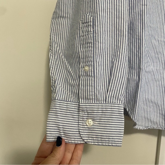 J.Crew Classic All Cotton Button Down Oxford Blue White Size XL - Picture 5 of 10